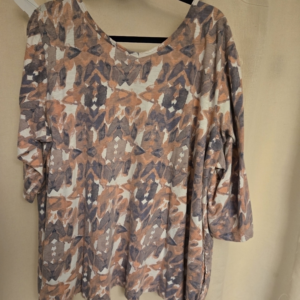 Logo Women's Abstract Print Top - Multicolor - Picture 4 of 5